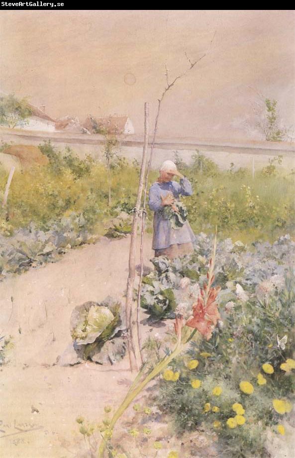 Carl Larsson In the Kitchen Garden